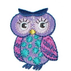 Iron-on Embroidery Sticker - Pink and Lilac Owl